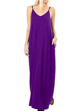 Women's Pajamas Nightgown Dress Nighty Pure Color Comfort Home Cotton Blend Straps Sleeveless Backless Pocket Spring Summer Green Blue